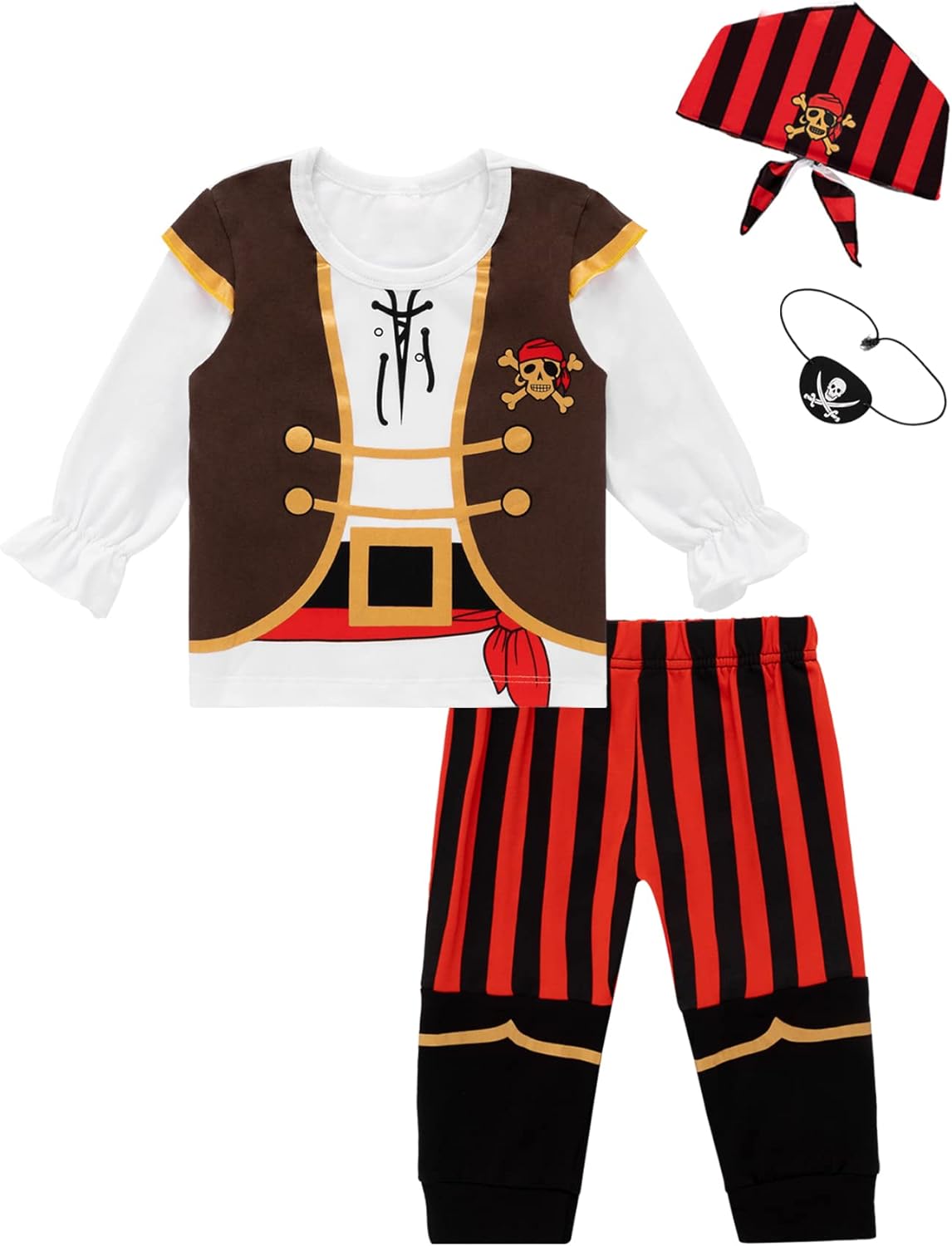 Aculate Toddler Pirate Costume Set for Boys Halloween More