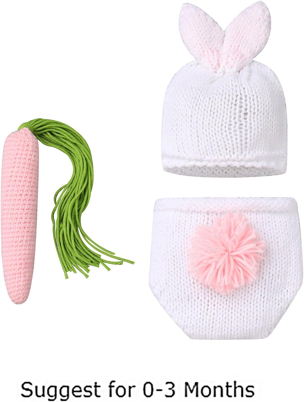 Easter Bunny Newborn Photography Set - crochet baby photoshoot costume for boys