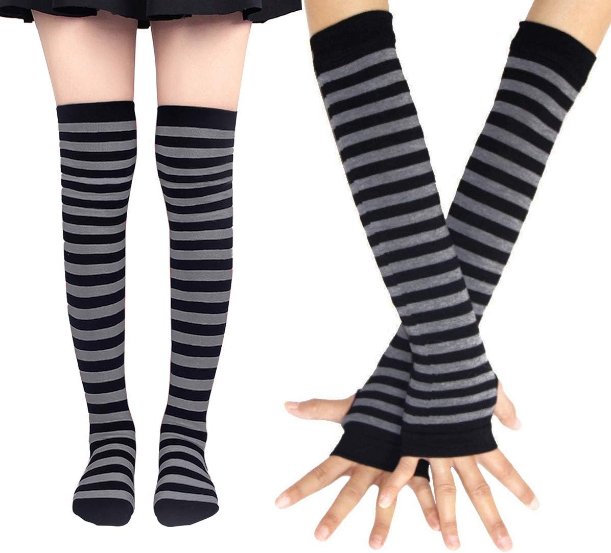 Stylish Striped Leg Warmer Set for Women