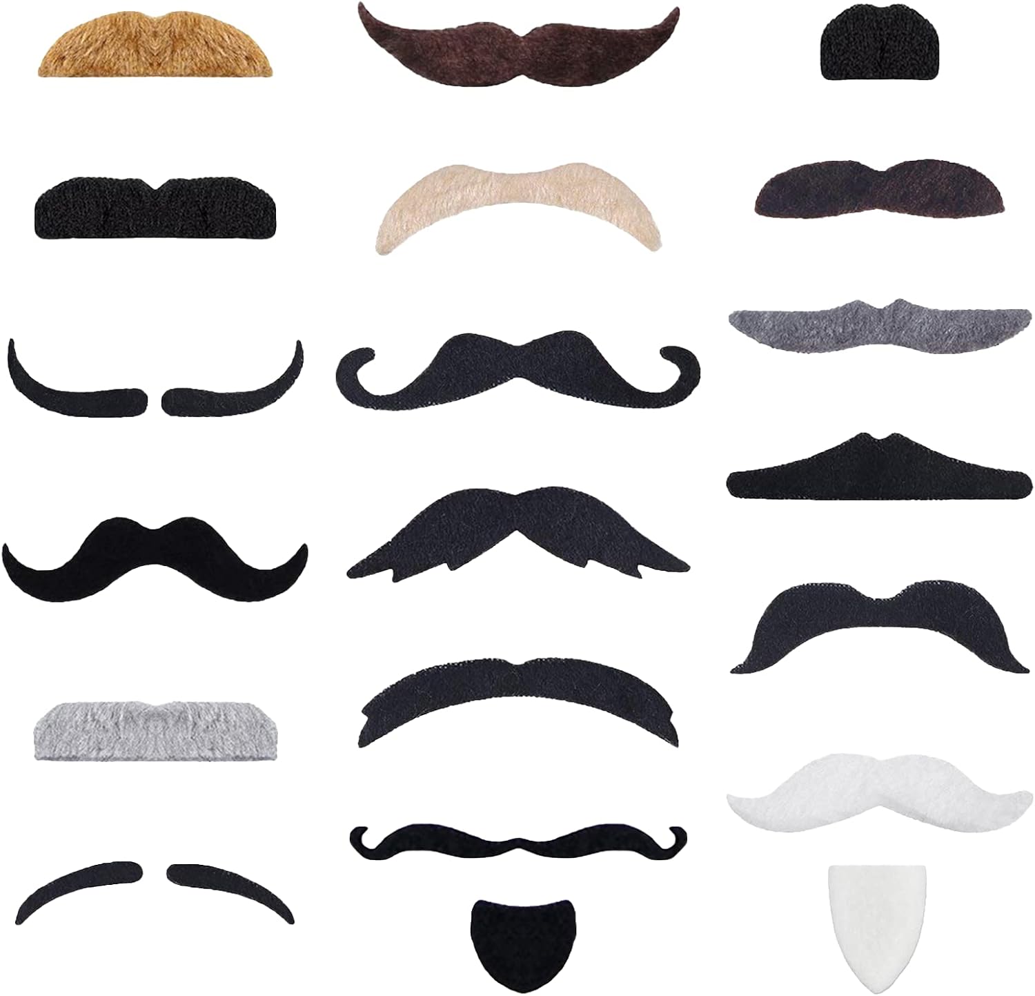 KICNIC 60-Piece Mustache Costumes in 20 Designs