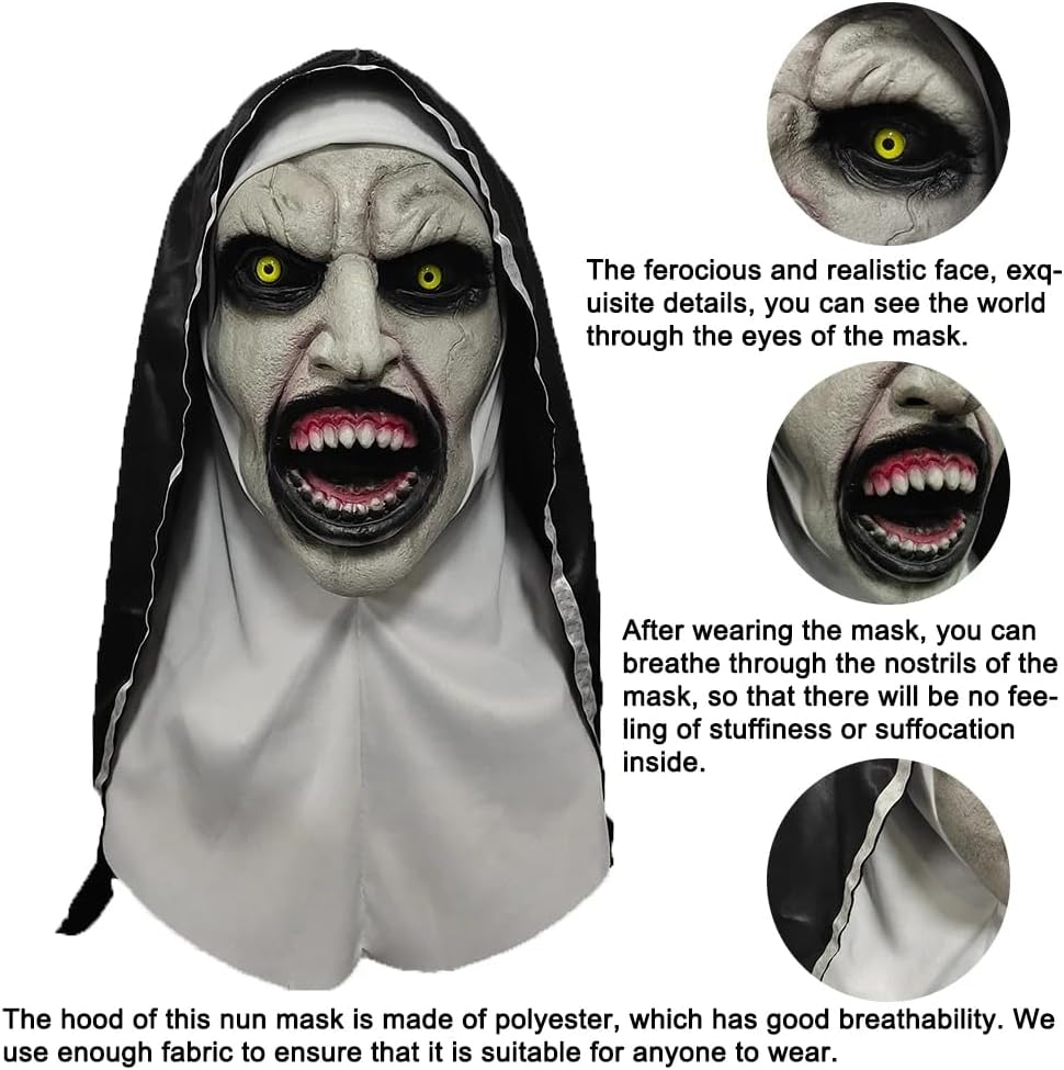 Scary Halloween Nun Mask