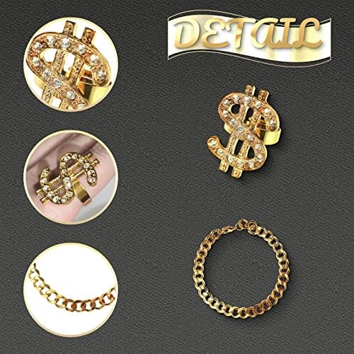 Fieuon Retro Hip Hop Accessories for Men 80s90s Themed costumes