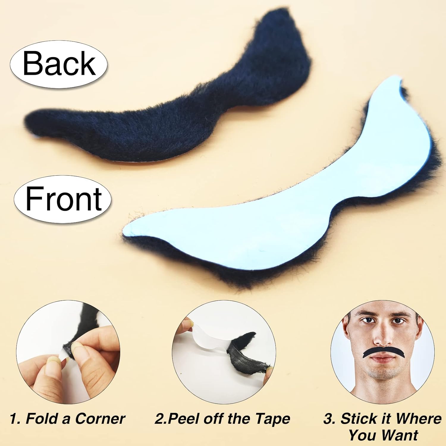 KICNIC 60-Piece Mustache Costumes in 20 Designs