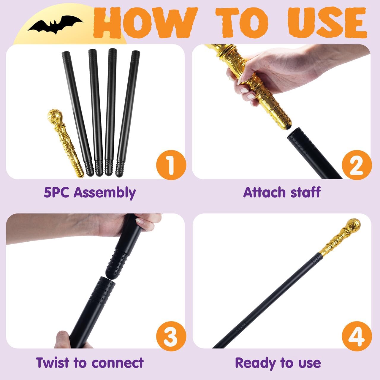 Captain of Spooktacular Costumes Walking Cane Halloween Costume Accessory