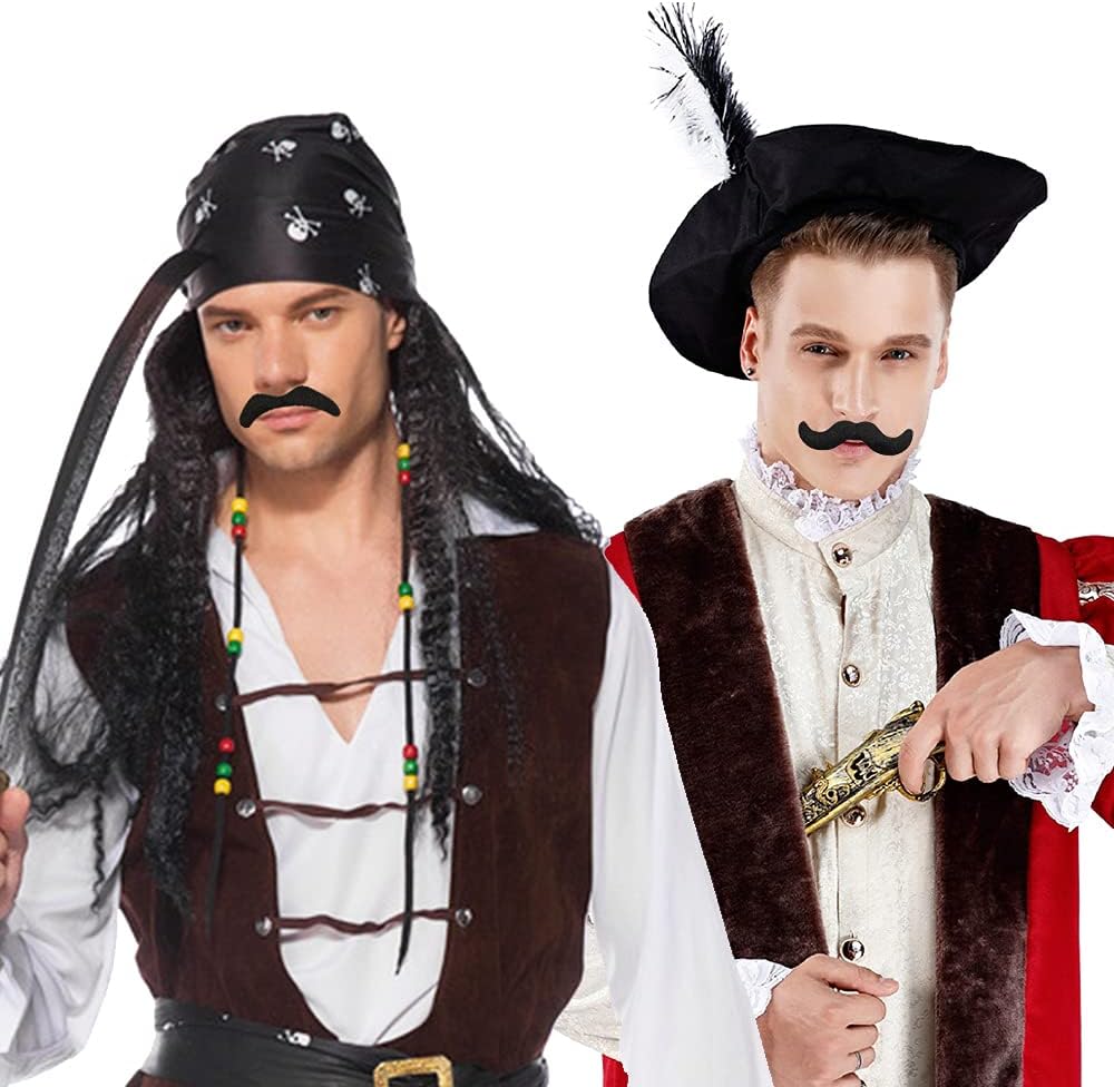 48-Piece Self-Adhesive Fake Mustaches for Halloween Party Accessories