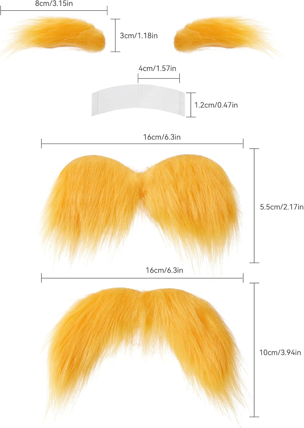 Woafo Yellow Mustache Kit - 2 Pieces for Adults