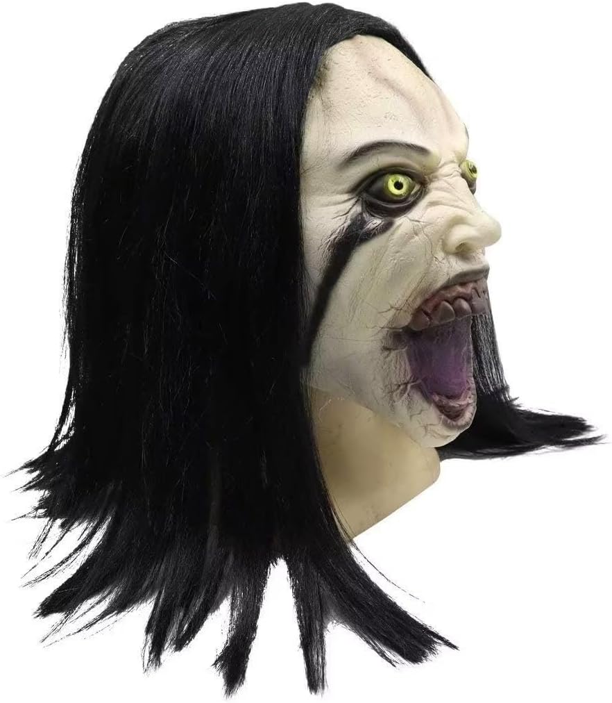 Horror Mask Womens Latex Cepyotic Demon Wigs