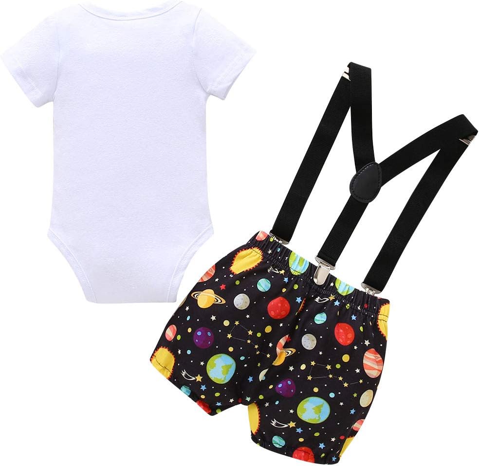 Space Themed 1st Birthday Outfit for Baby Boys