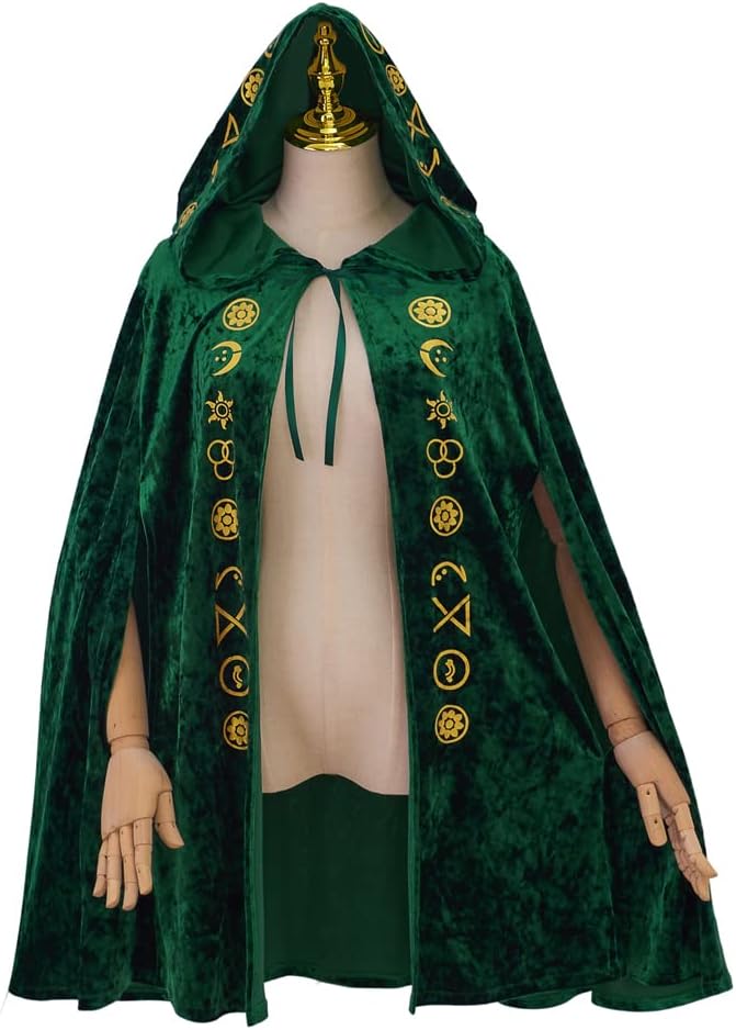RocailleCos Winifred Sanderson Halloween Costume Cloak Green Velvet Robe
