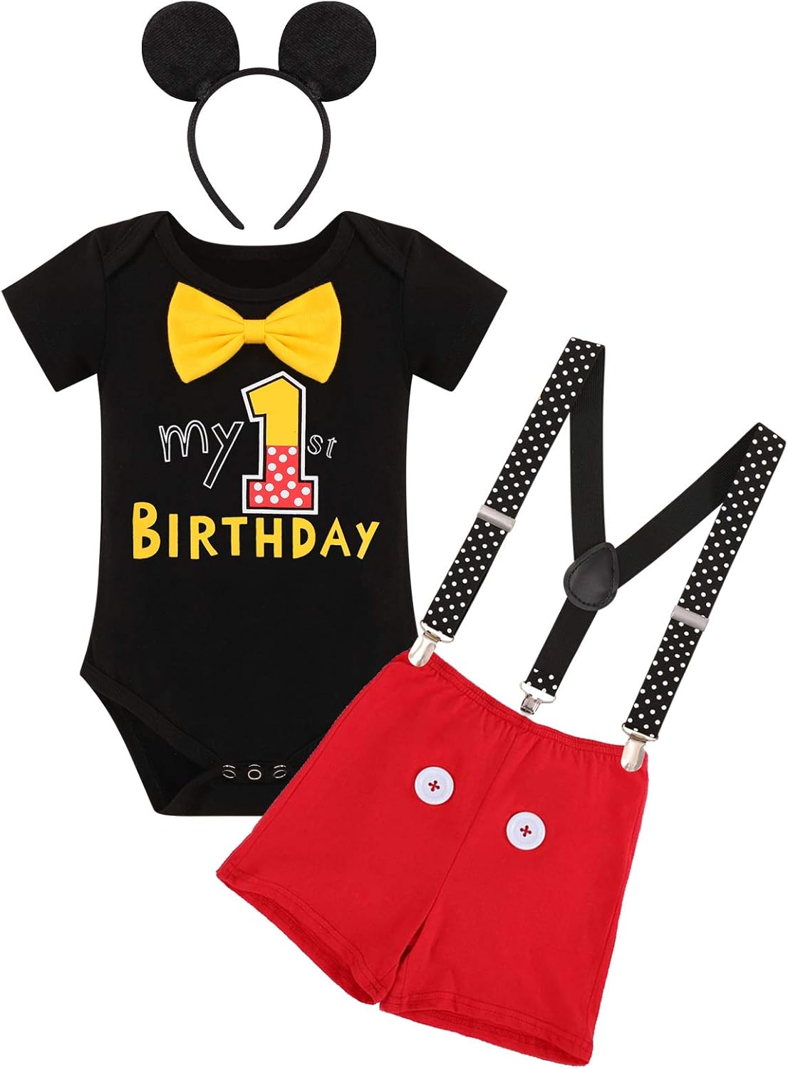 1st Birthday Baby Boys Tuxedo Romper Set for Halloween More