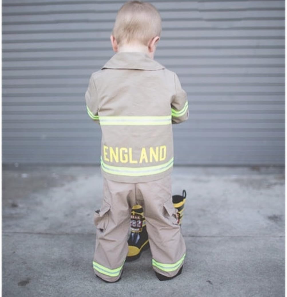 Firefighter Personalized Tan Baby Jacket