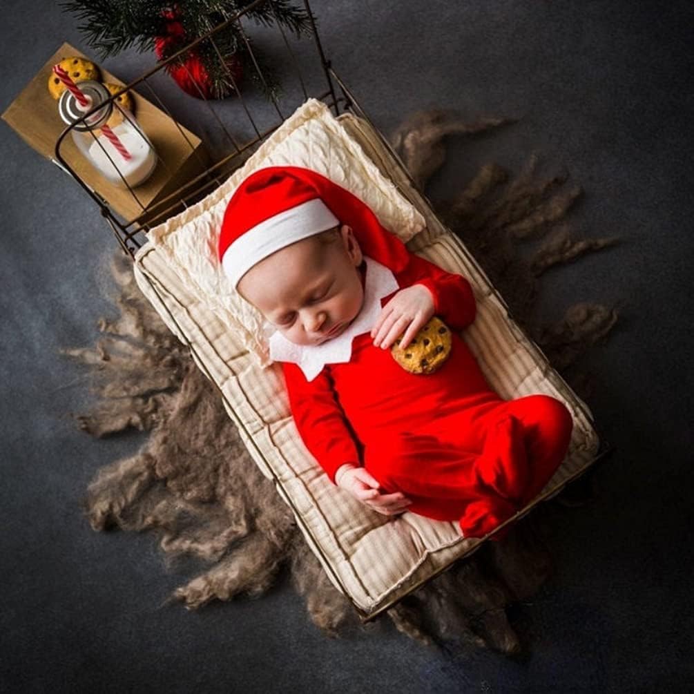 Newborn Photography Props Outfits Christmas Hat Leggings for Baby