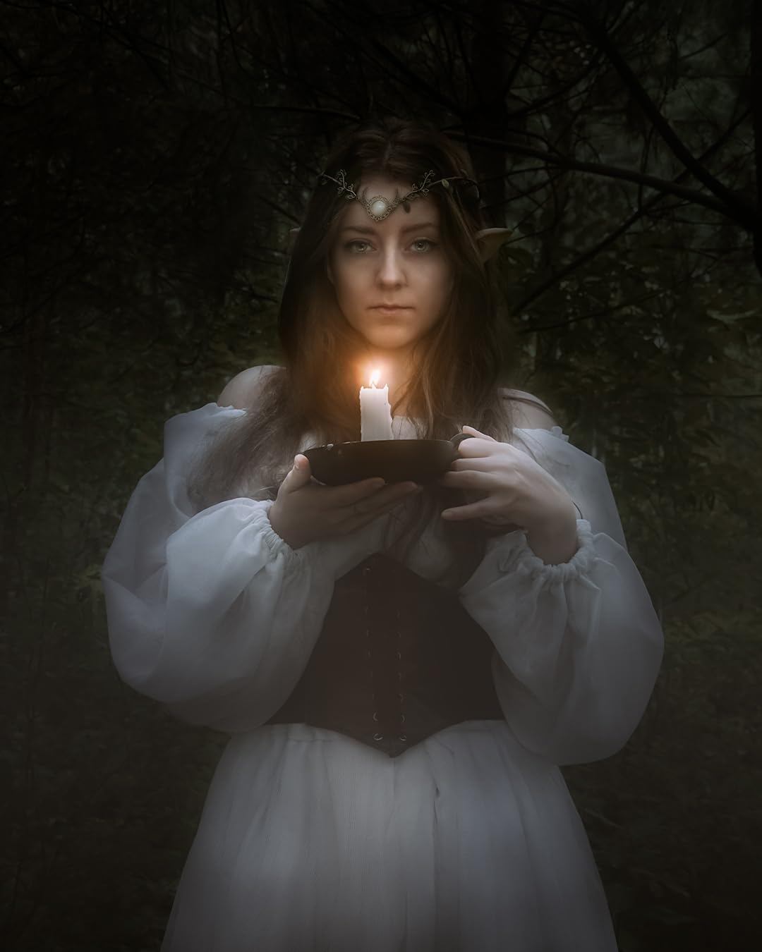 MOSTORY Moonwood Crown Headband -adjustableElegant woodland headband for womencosplay and special occasions
