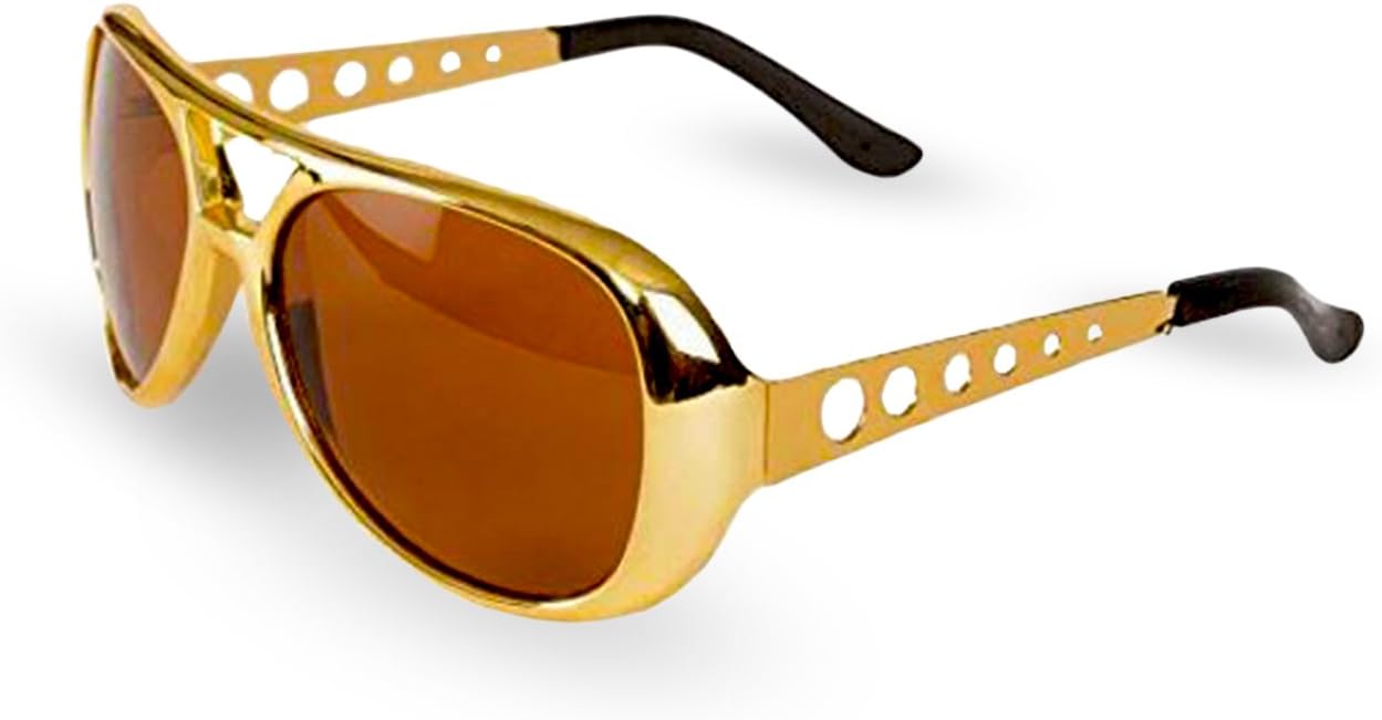 Big Mos Toys Rockstar 50s Sunglasses Gold Aviator Frames