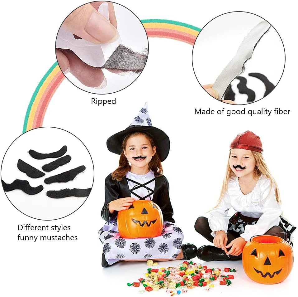 Perfect Fake Mustaches for Halloween or Performance