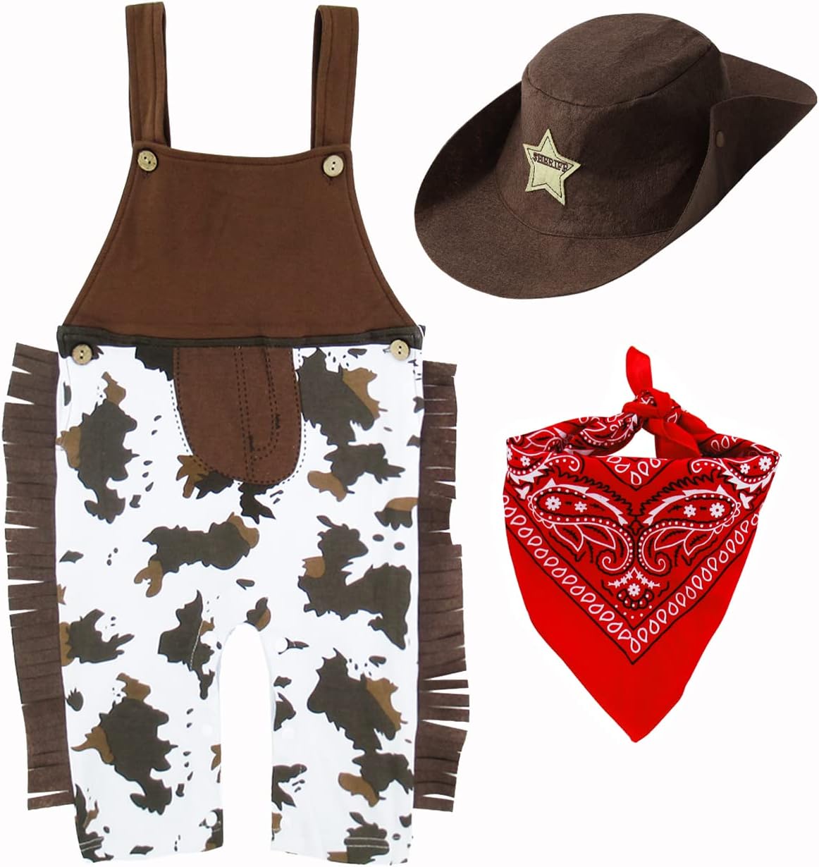 COSLAND 3pc Baby and Toddler Boys Cowboy Outfit - Halloween Kids Themes