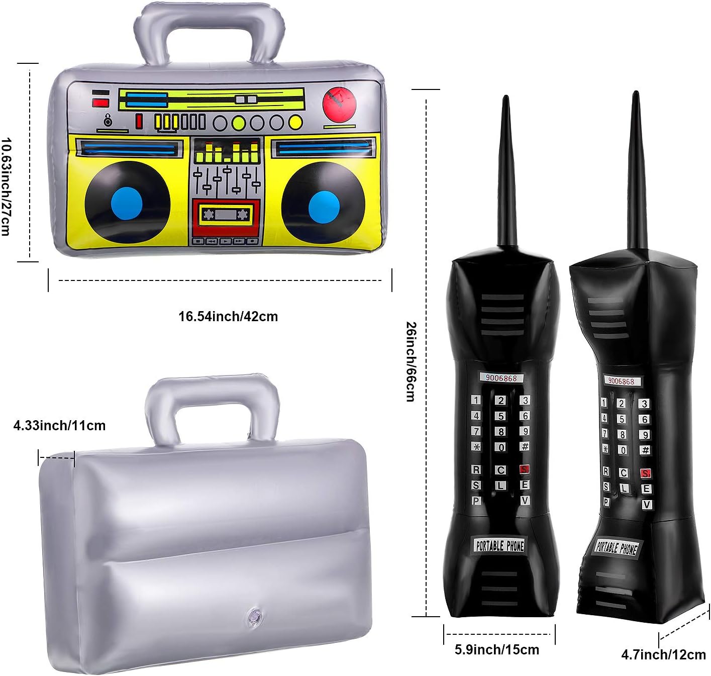Sumind 80s 90s Costumes Inflatable Radio Accents