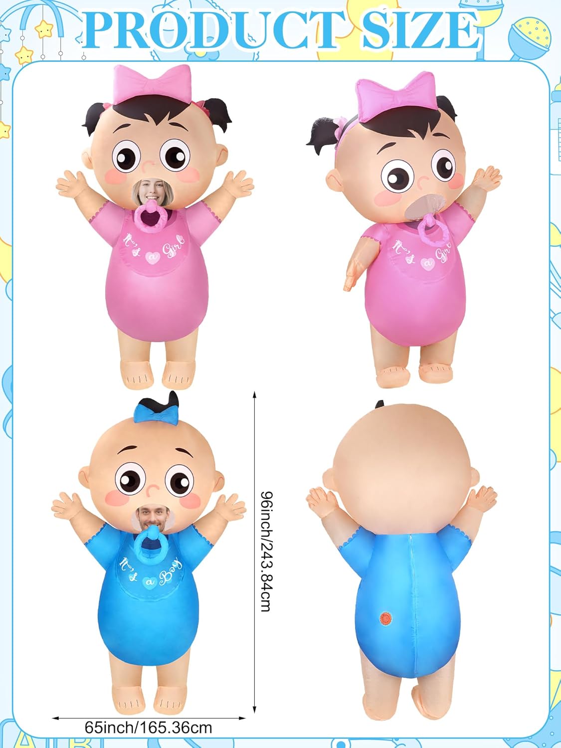 Inflatable Baby Costume Set for Adults and Babies