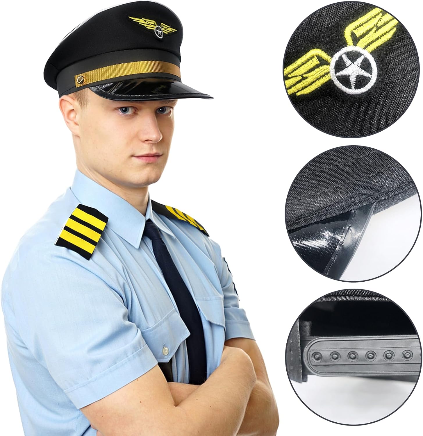 6-Piece Captain Pilot Costume Set