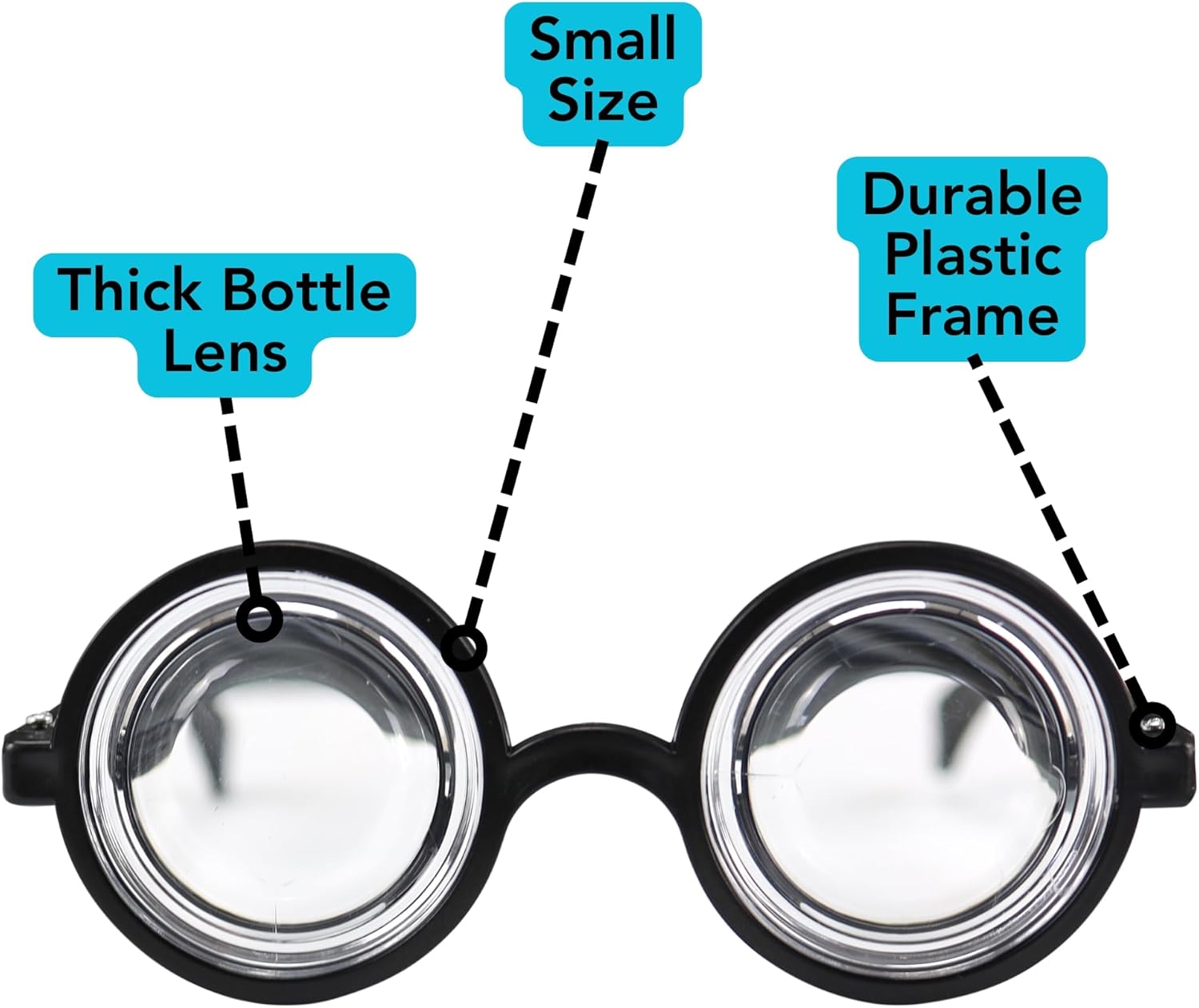 Iconkal Thick Lens Nerd Dress-Up Costume Glasses Perfect Halloween Addition