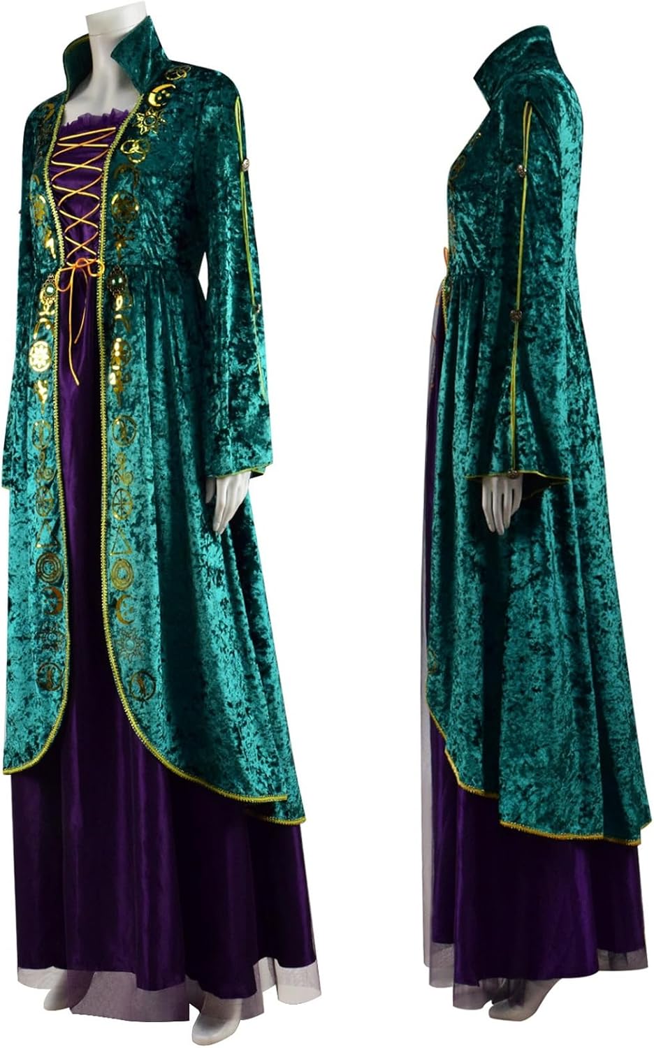 Winifred Sanderson Sisters Costumes Dress with Wig for Halloween Women