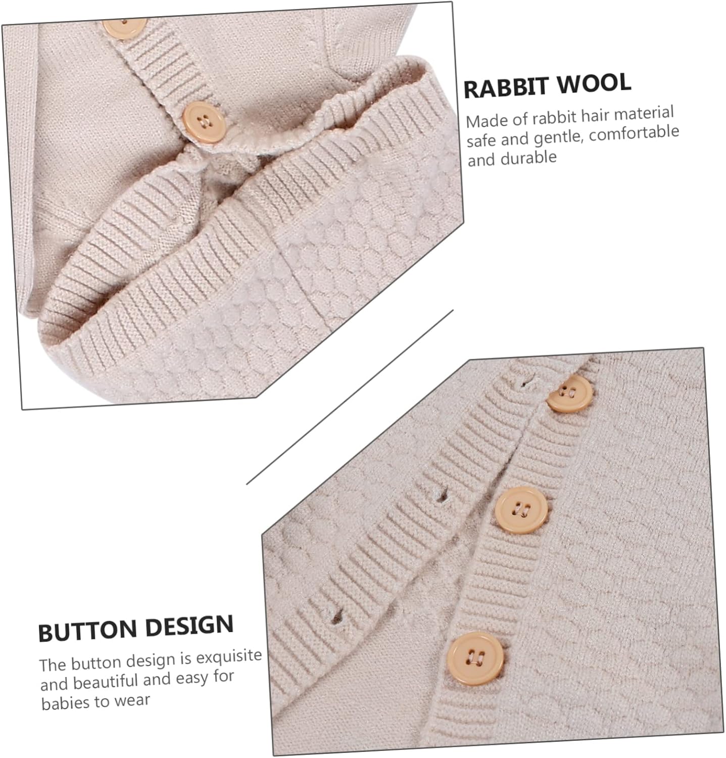 Bamboo Rabbit Wool Knitted Romper for Baby - Lightweight Multi-Purpose