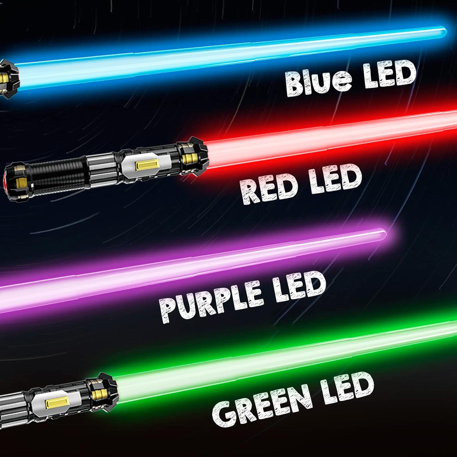 4-Piece LED Space Saber Set for Kids Adults
