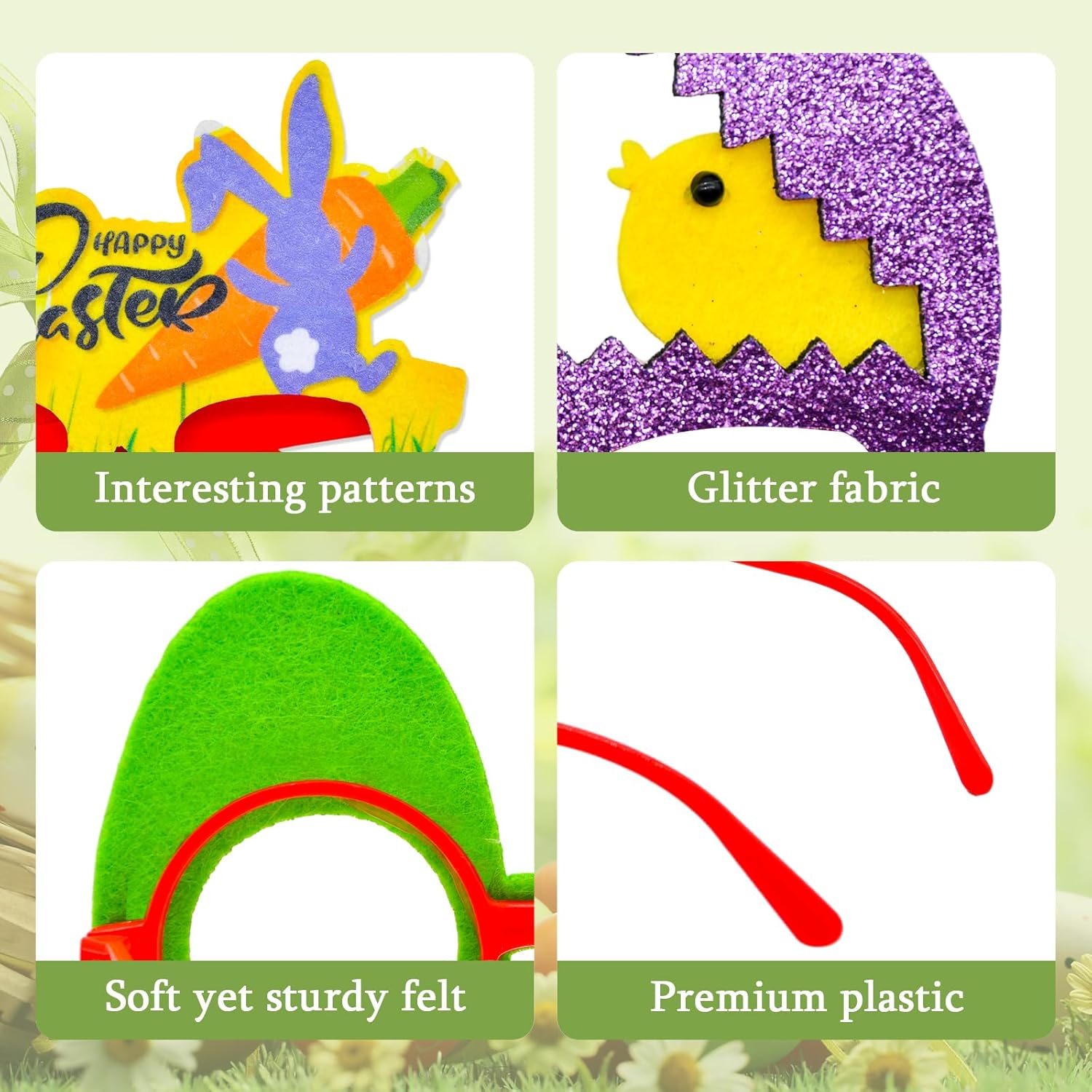 Sturdy Bunny and Egg Glasses for Kids and Adults