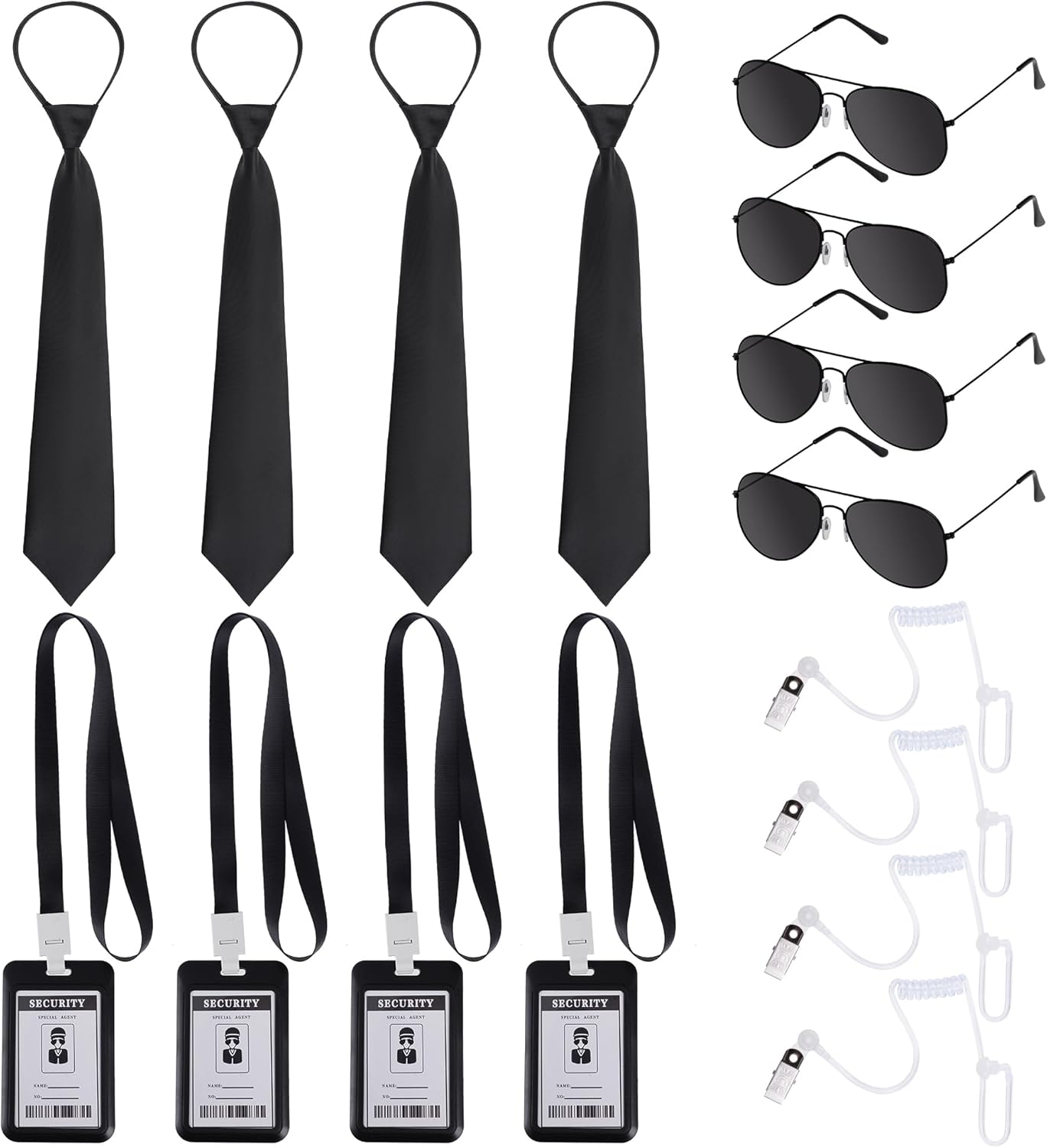 16-Piece Agent Costume Set for Halloween More