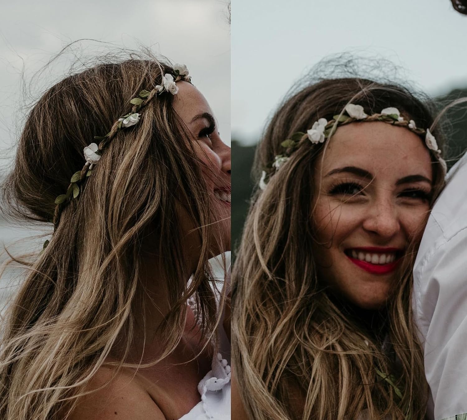 Floral Crown Headband DDazzling Ivory Gold