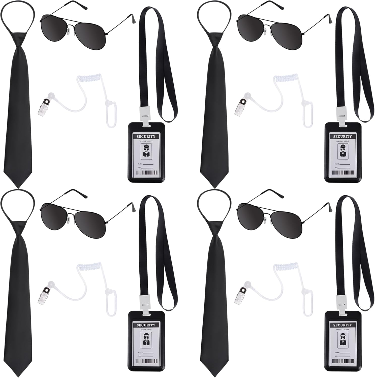 16-Piece Agent Costume Set for Halloween More