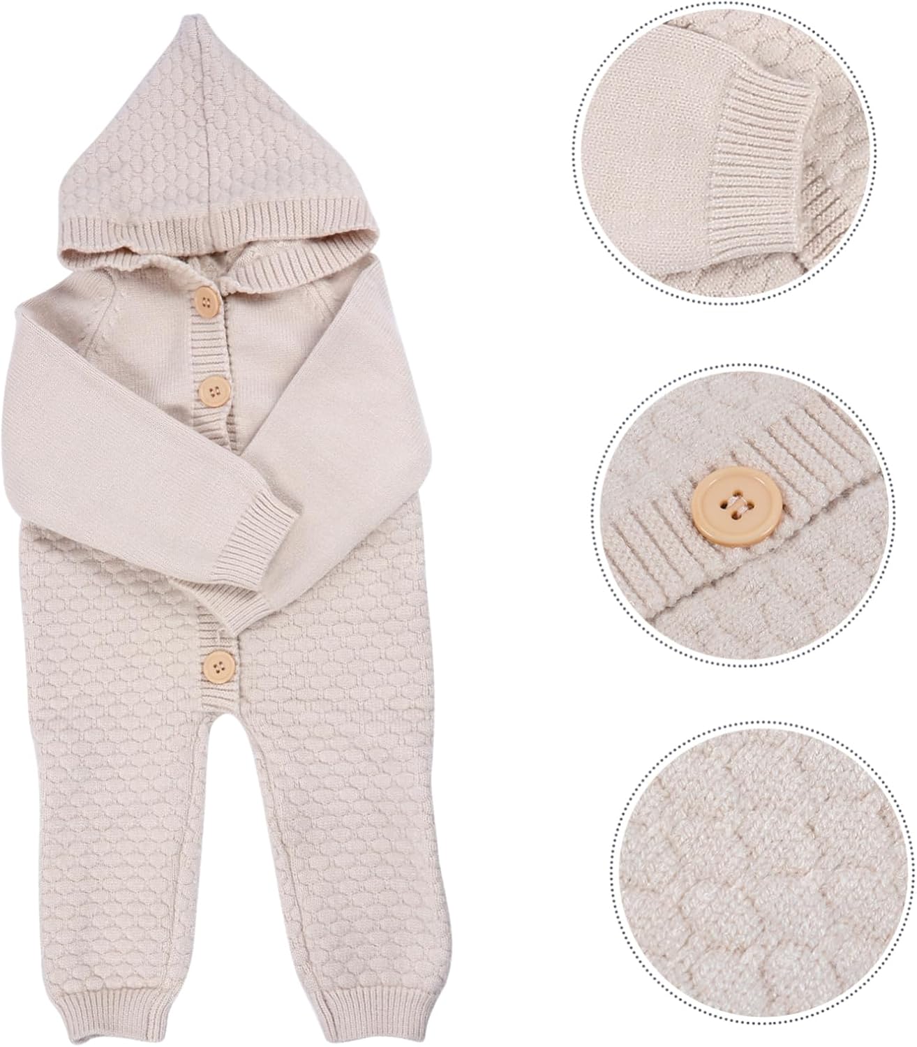 Knitted Jumpsuit for Toddlers with Rabbit Hair Decor