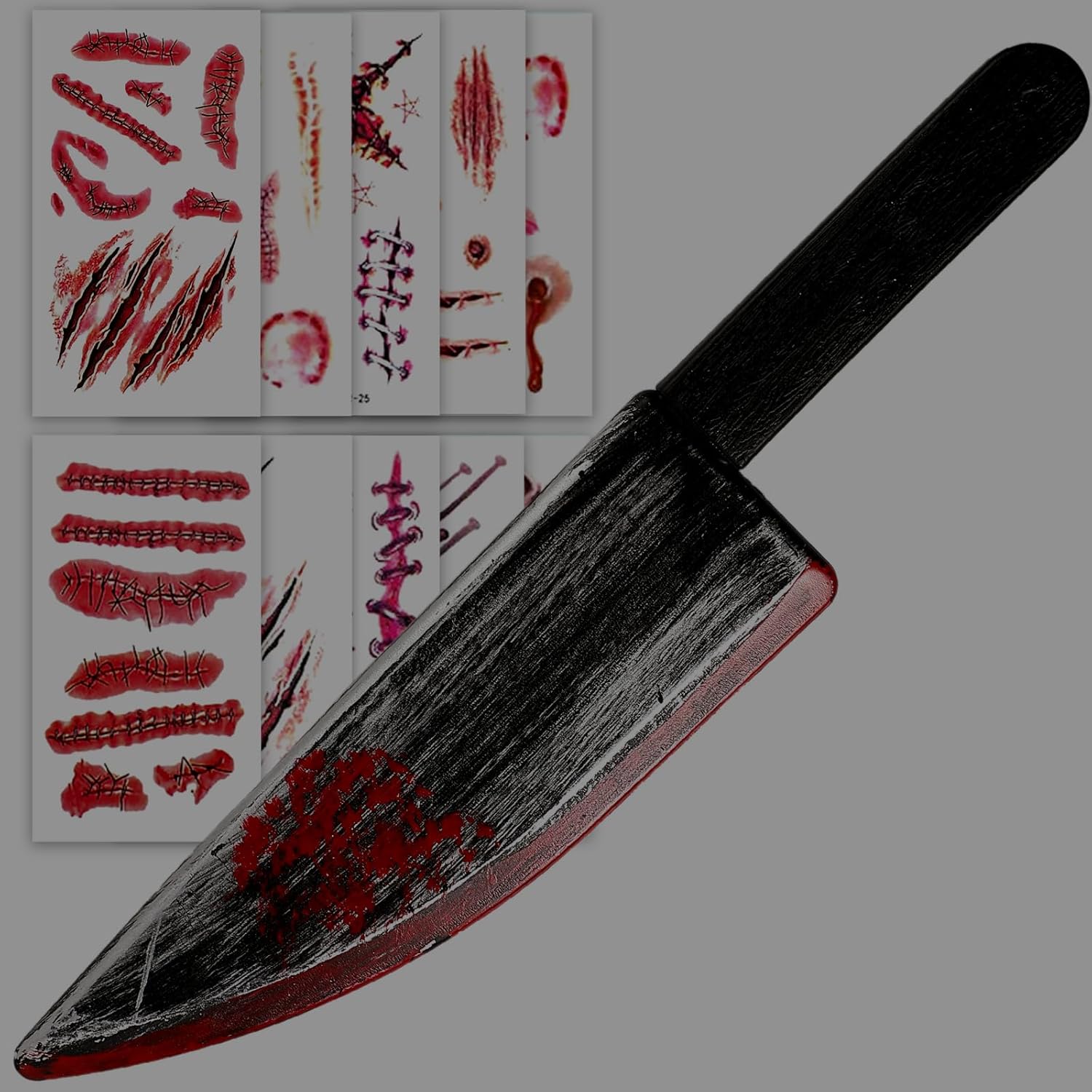 Btanadi Fake Knife Spooky Halloween Cosplay Setup with Fake Blood