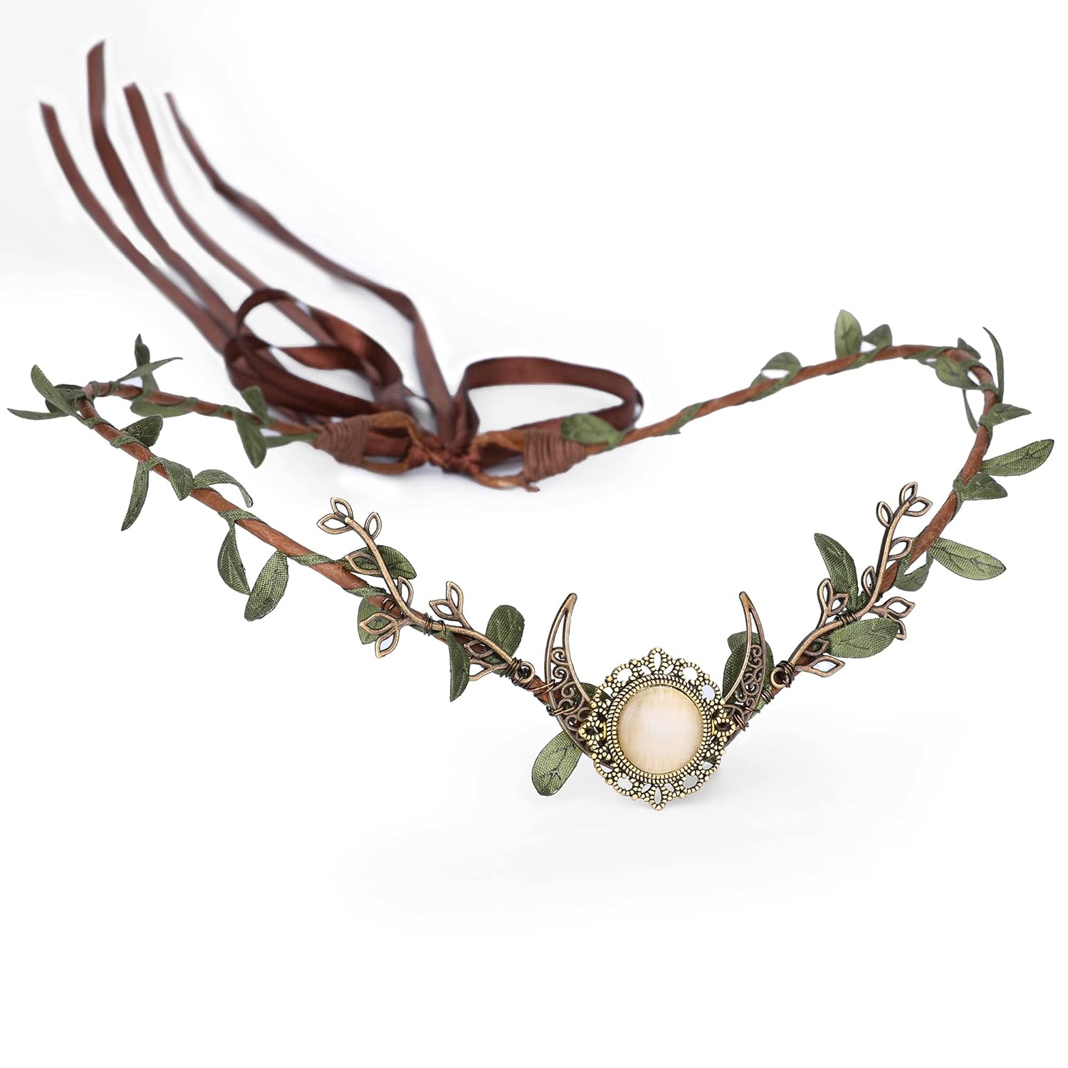 MOSTORY Moonwood Crown Headband -adjustableElegant woodland headband for womencosplay and special occasions