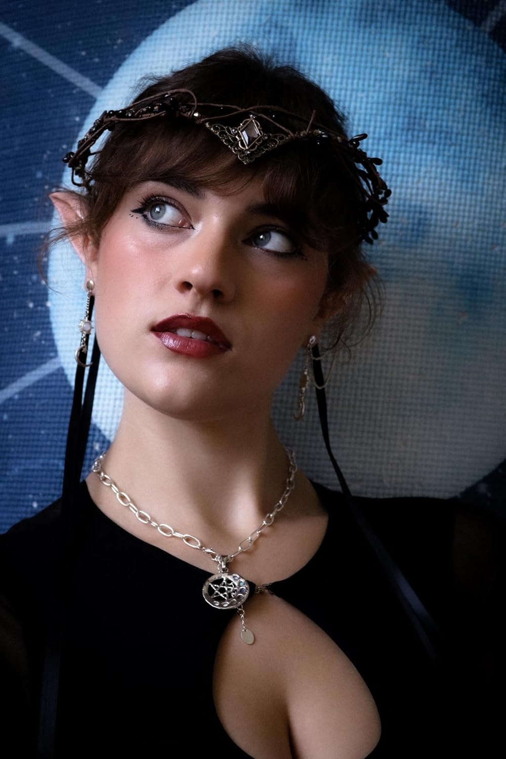 Dazzling Crystal Crown - Viking Headband with Elegant Design for Halloween Cosplay