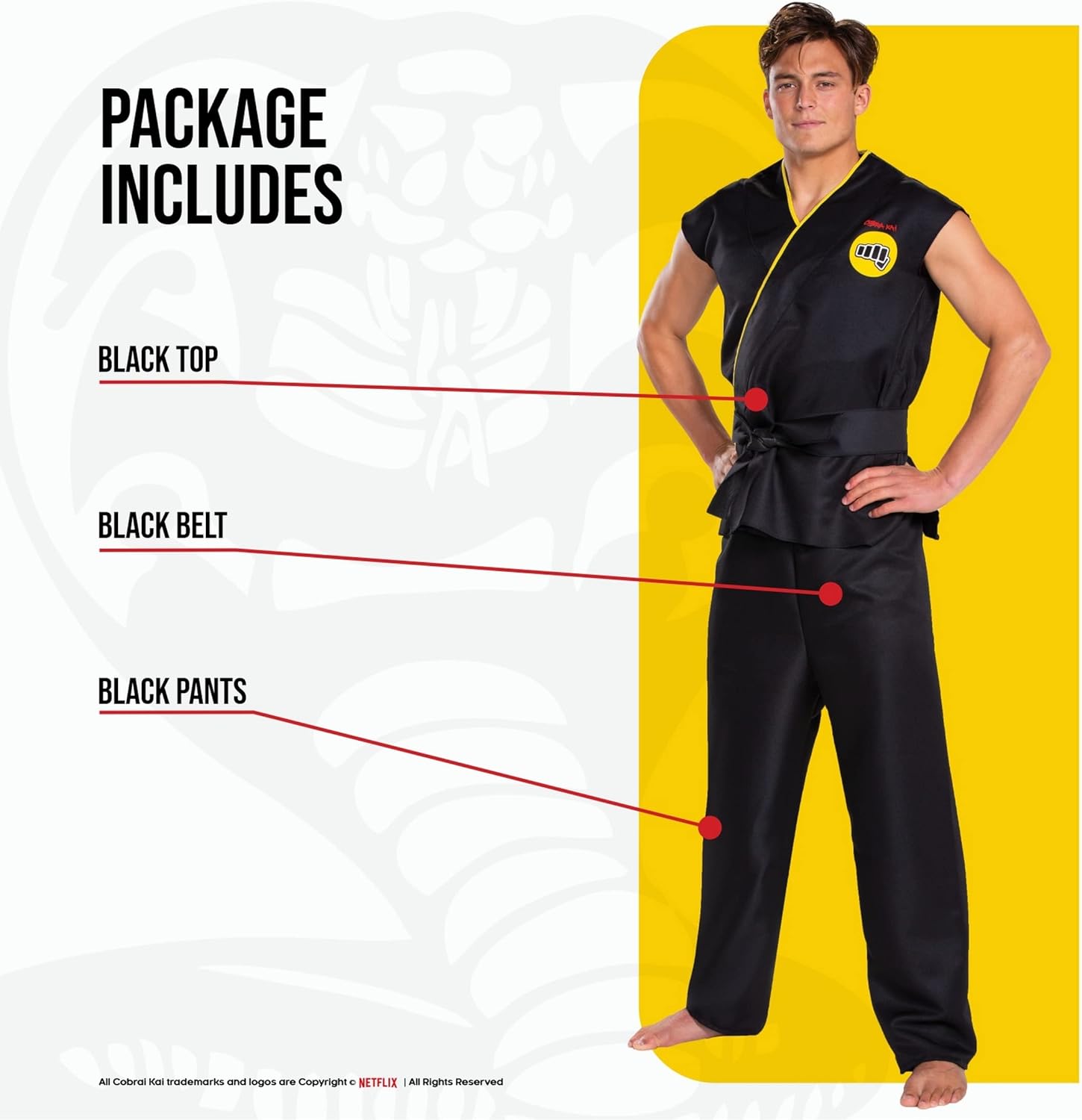 Disguise Cobra Kai Costume Large Extra Large US
