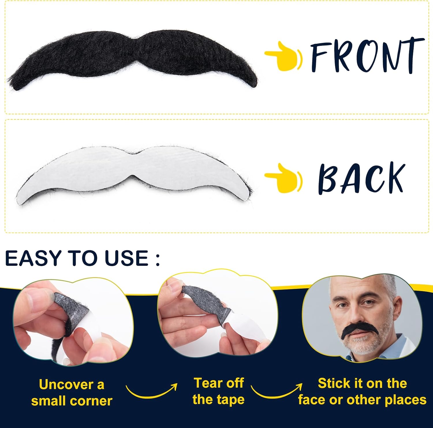 48 Piece Fake Mustaches Make for Halloween