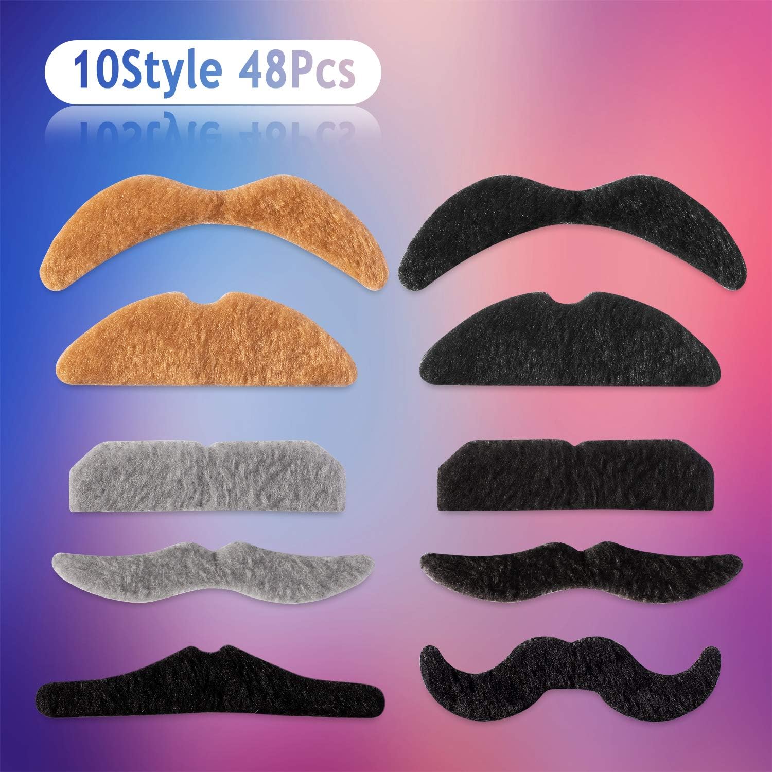 Whaline Fake Mustaches 48 Piece Set