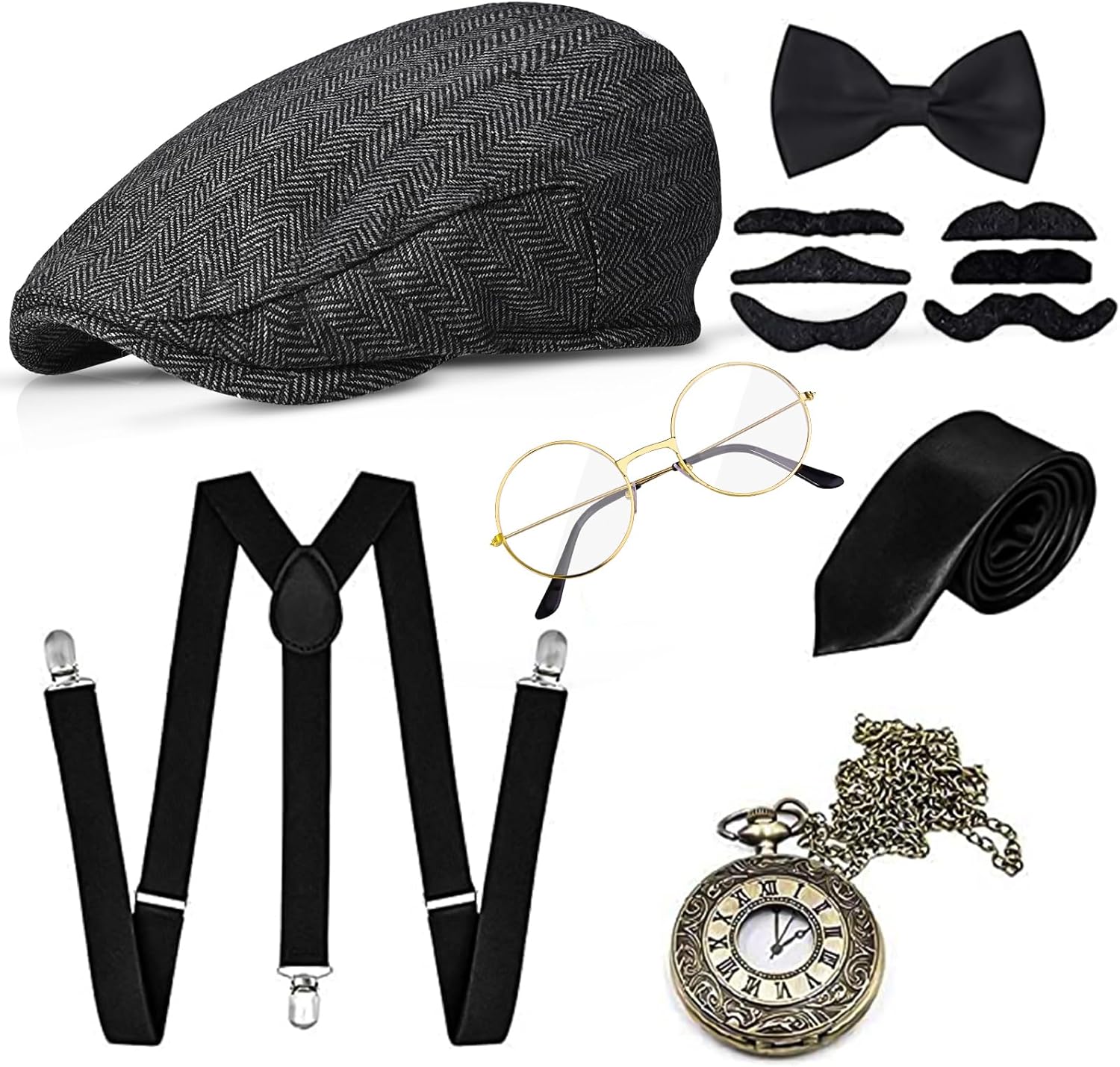 GOLDGE 1920s Elegance Mens Accessory Set for Classic Looks