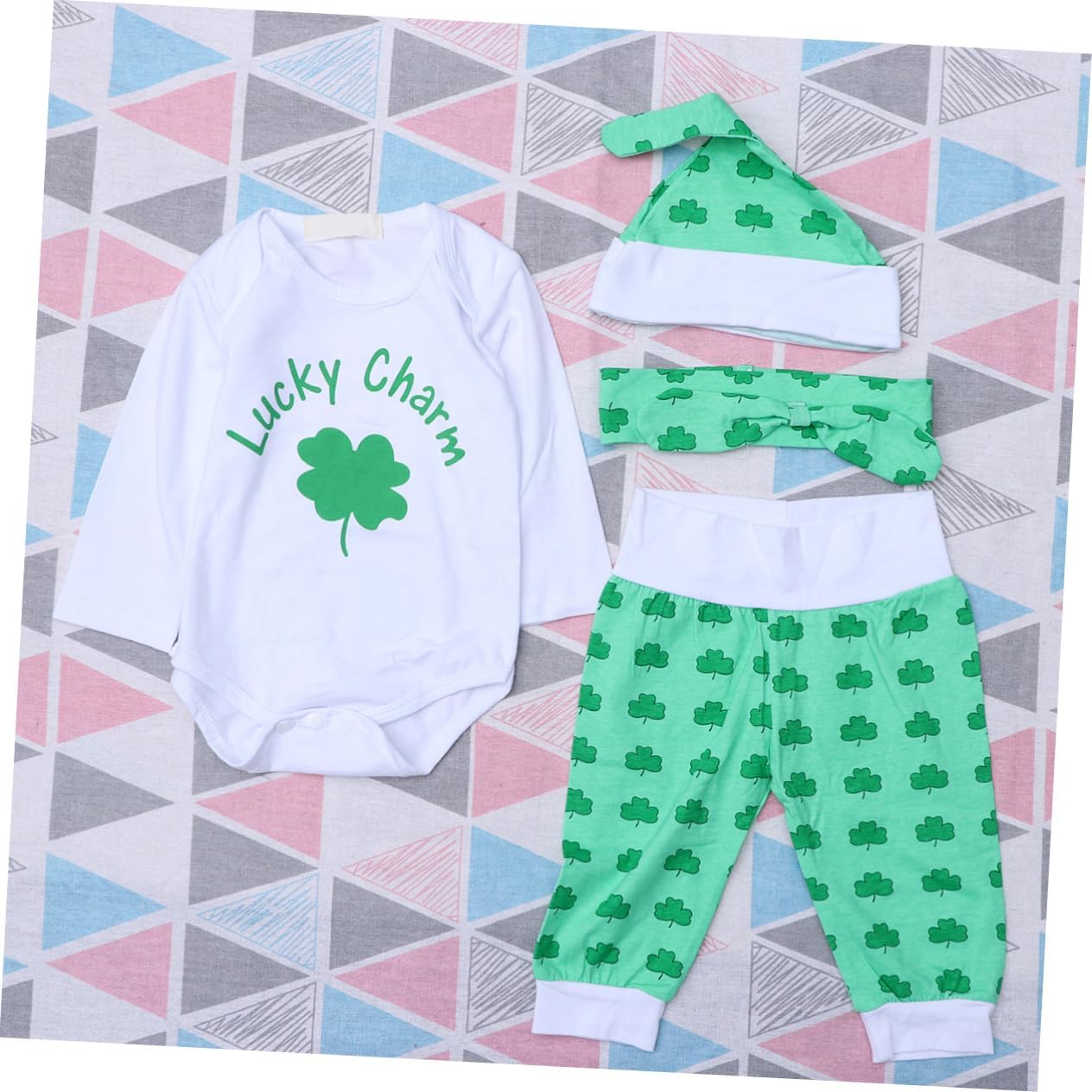 Holibanna Cute Baby Boys St Patricks Day 4-Piece Outfit