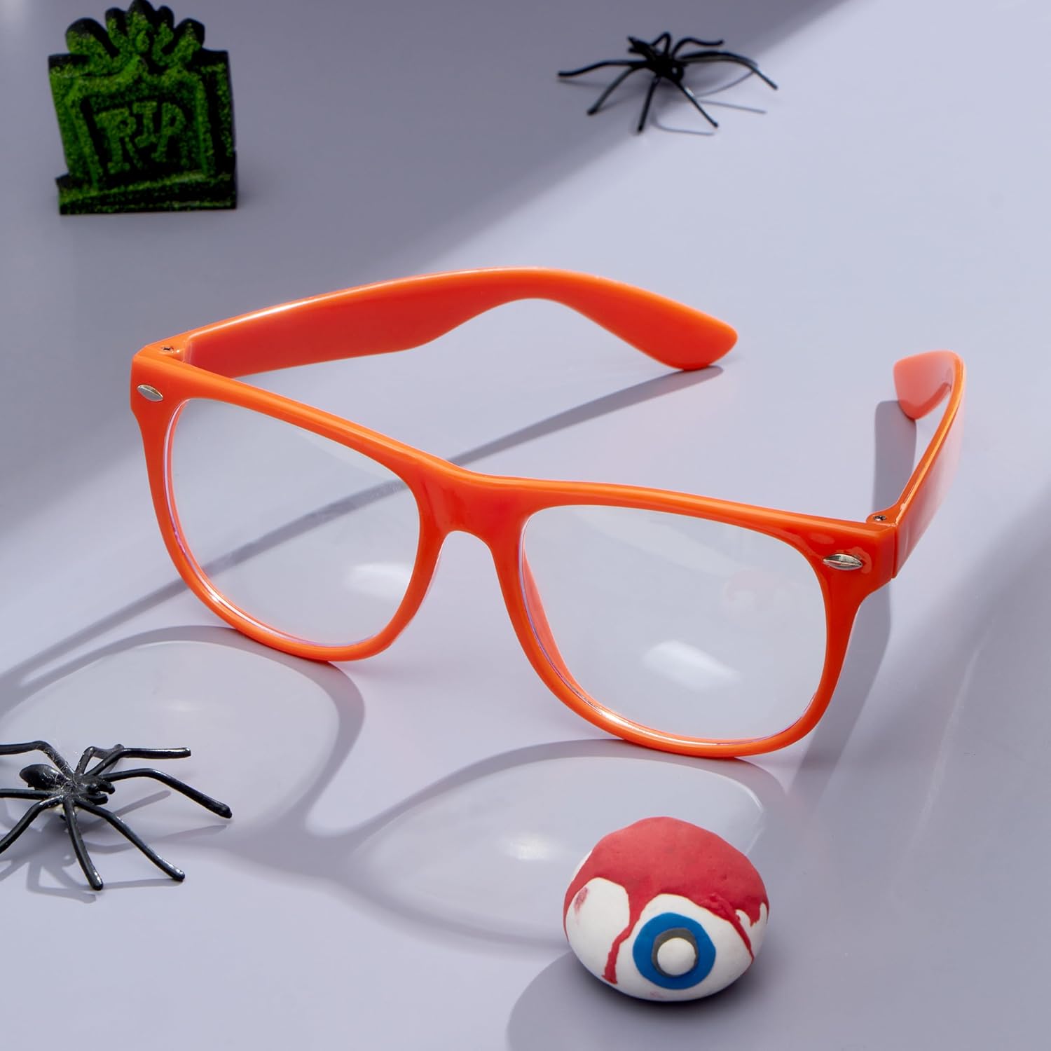 Spooktacular Creations - Retro Orange Nerd Glasses