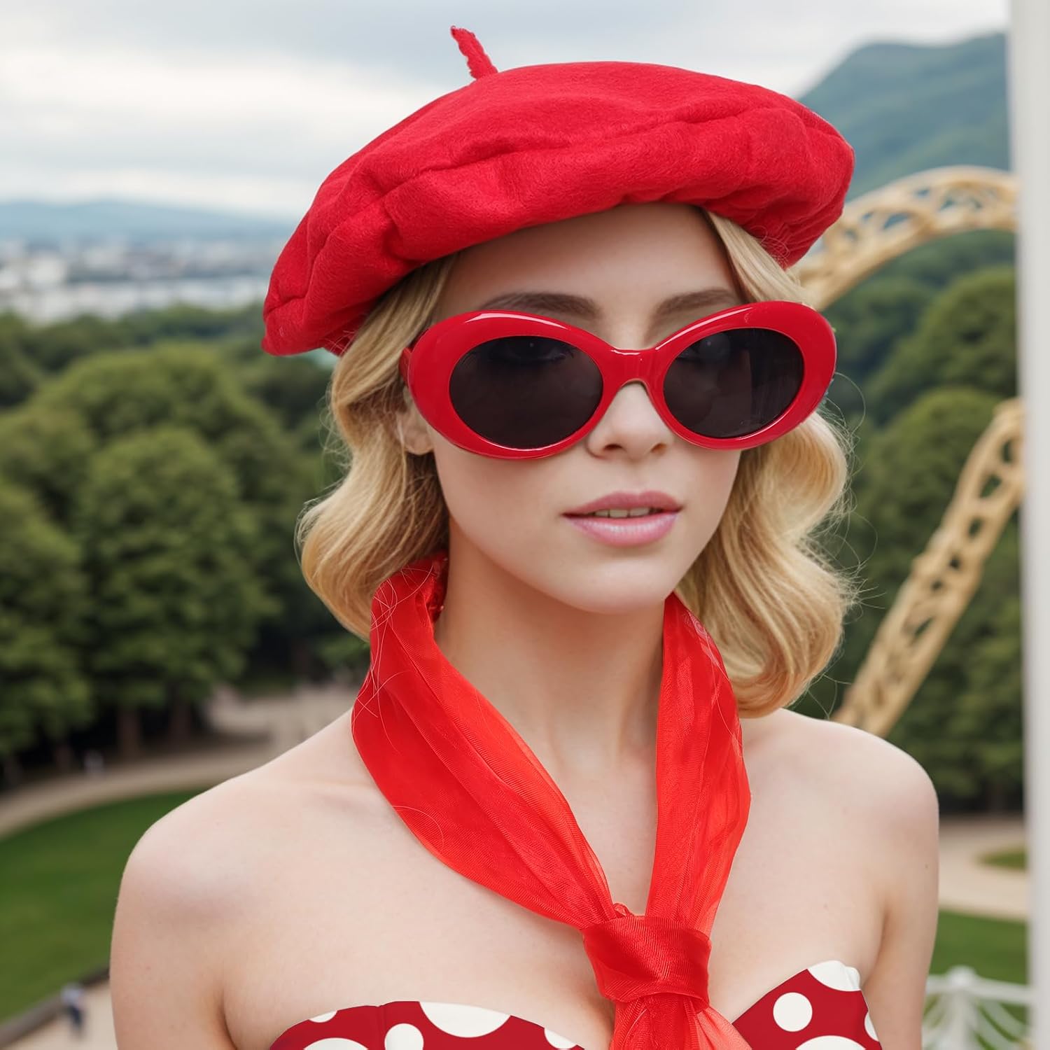 French Red Beret Set for Halloween