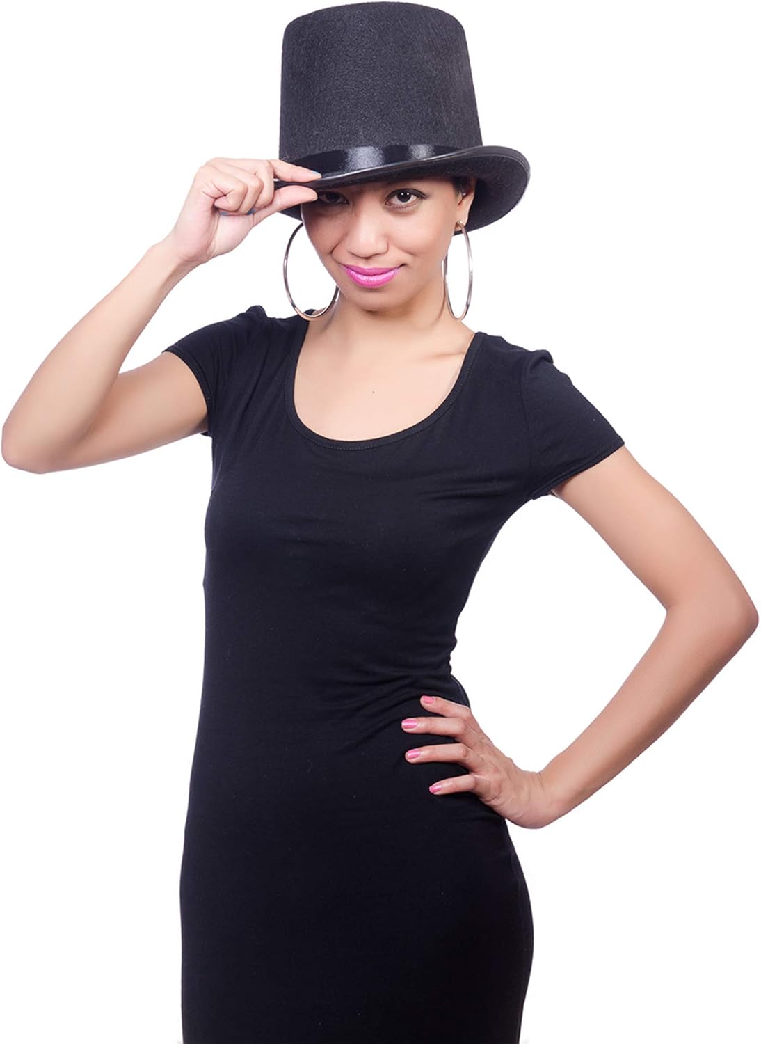 SkeletEE Black Felt Top Hat - Tuxedo Magician Costume