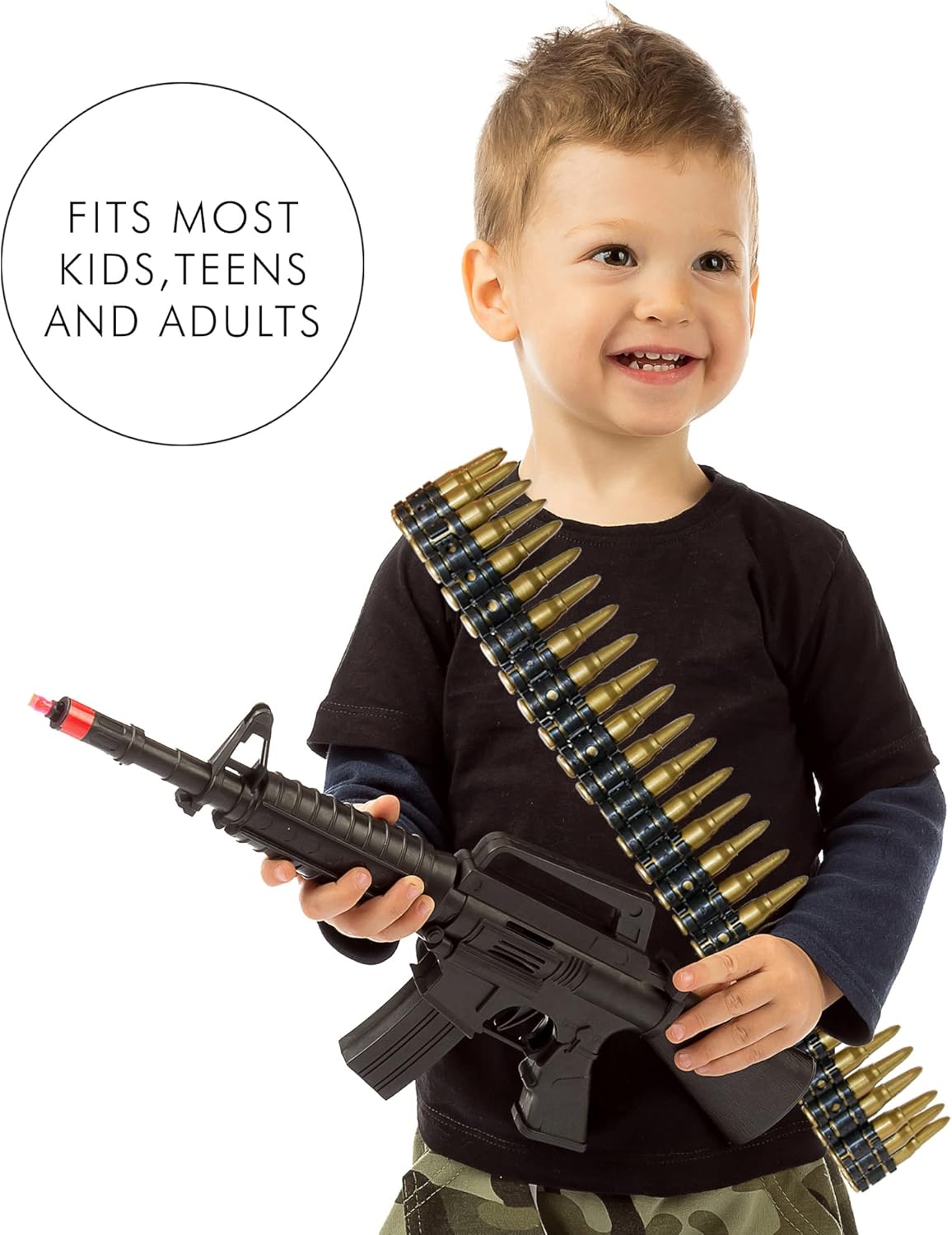Fake Ammo Belt - Plastic Military Toy for Kids and Adults
