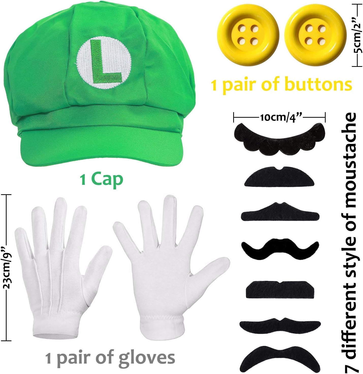 Humairc Super Bros Halloween Accessories Set