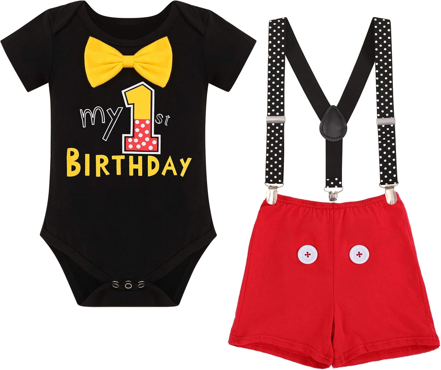 1st Birthday Baby Boys Tuxedo Romper Set for Halloween More