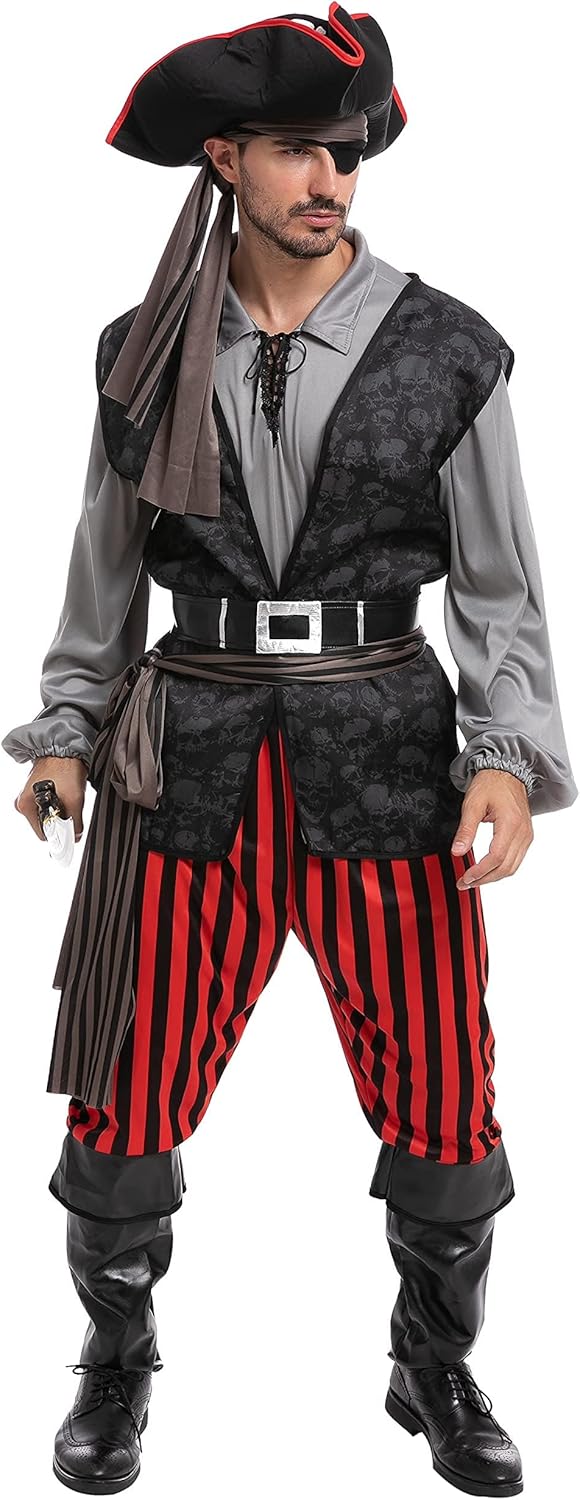 Spooktacular Men Pirate Costume Set Adult Role-played Adventure