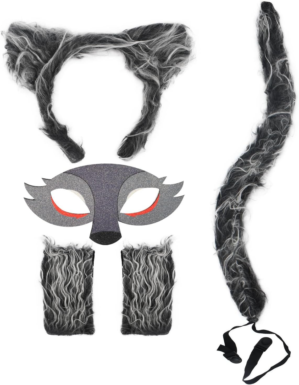 HODRME 5-Piece Wolf Ears and Tail Set