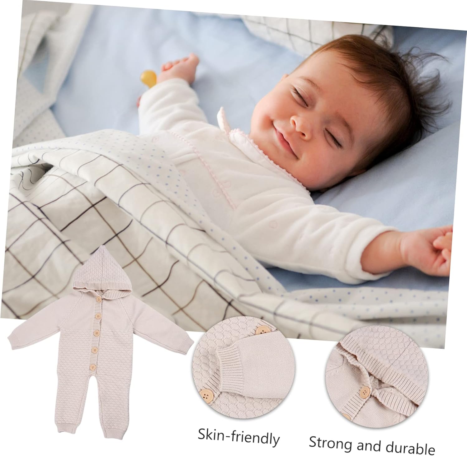 Knitted Jumpsuit for Toddlers with Rabbit Hair Decor