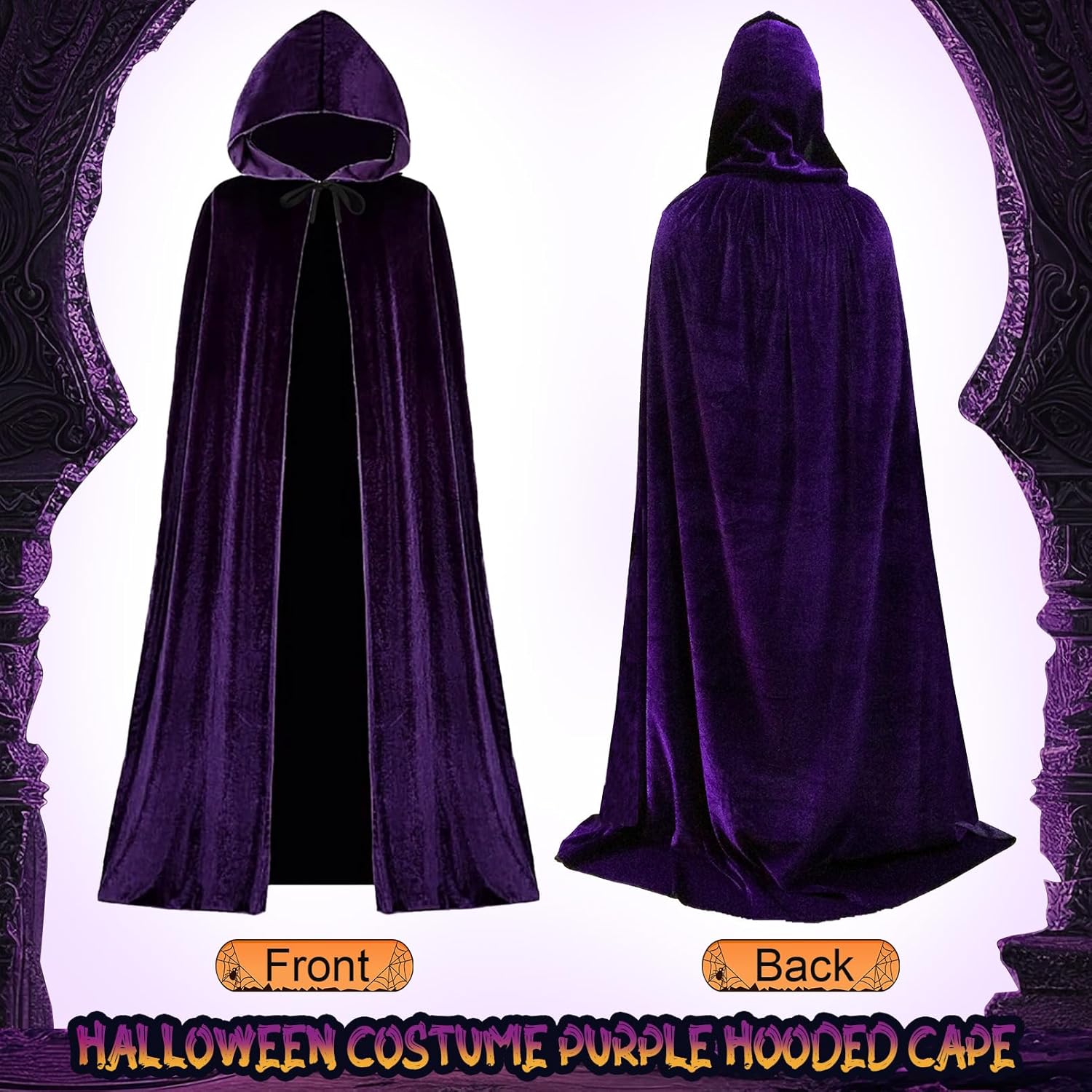 Halloween Womens Cosplay costume Purple Cape Cloak